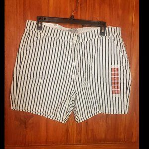 NWT Ladies Caribbean Joe Striped Shorts Size 14